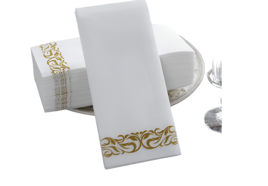 Airlaid Golden Pocket Print Napkins 16x16"