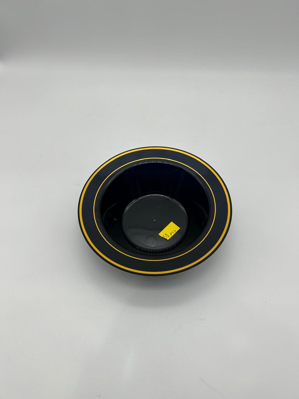 BLACK BOWL WITH GOLDEN RIM