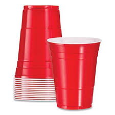 ROYAL RED/WHITE CUP 16OZ