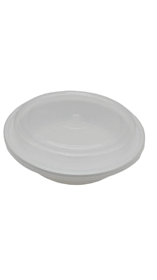 ROUND PLASTIC CONT. WHITE 24 Oz